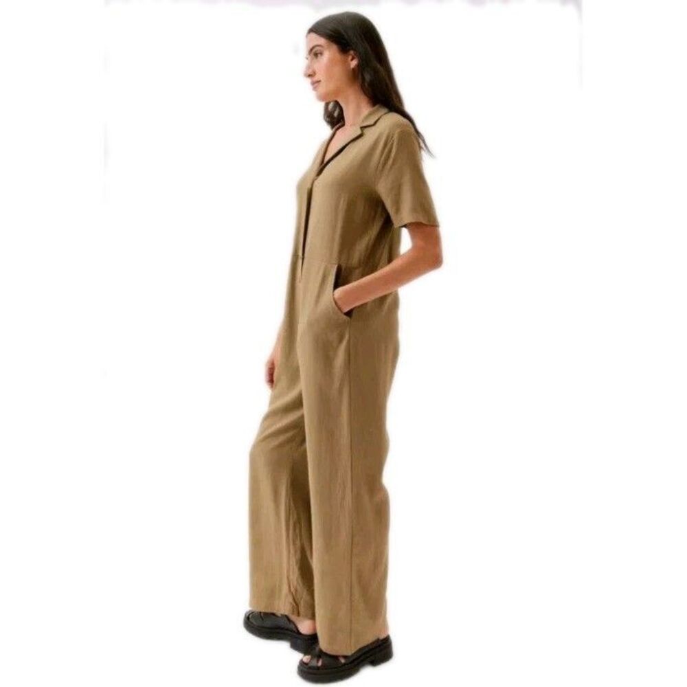 Urban Outfitters Khaki Linen Blend Women's Lightweight Jumpsuit SP